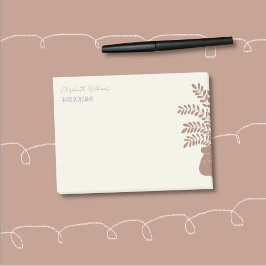 Elegant Botanical Personalized Post-It Notes Block