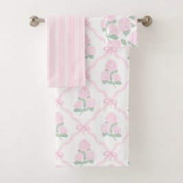 Elegant Botanical Pink Green Hydrangea