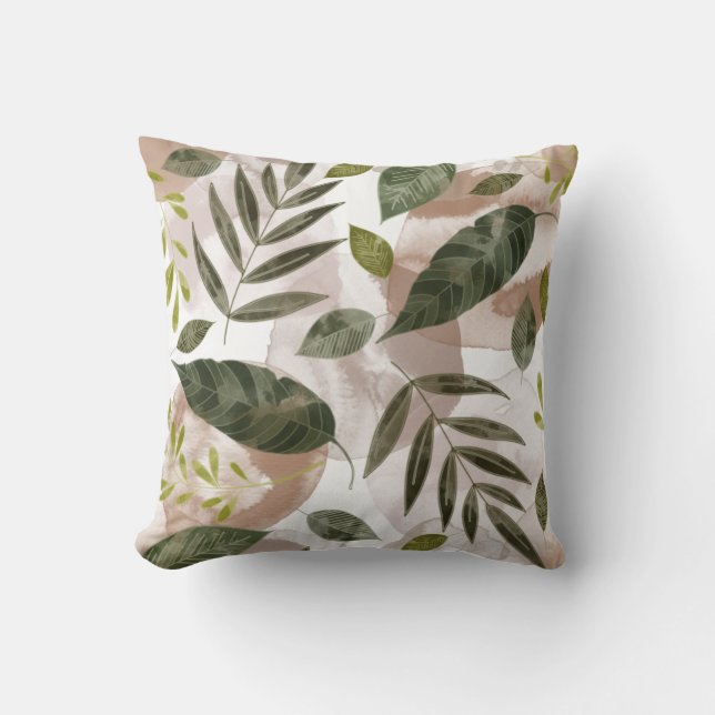 Elegant Botanical Safari Lövs Kudde (Framsida)