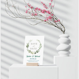 Elegant Botanical Save the Date Modern Greenery  Inbjudningar