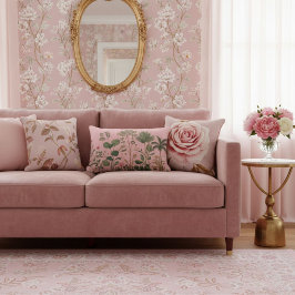 Elegant botanical watercolor leaves greenery Lumbarkudde