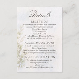 Elegant Botanical Wedding Details Card Tilläggskort