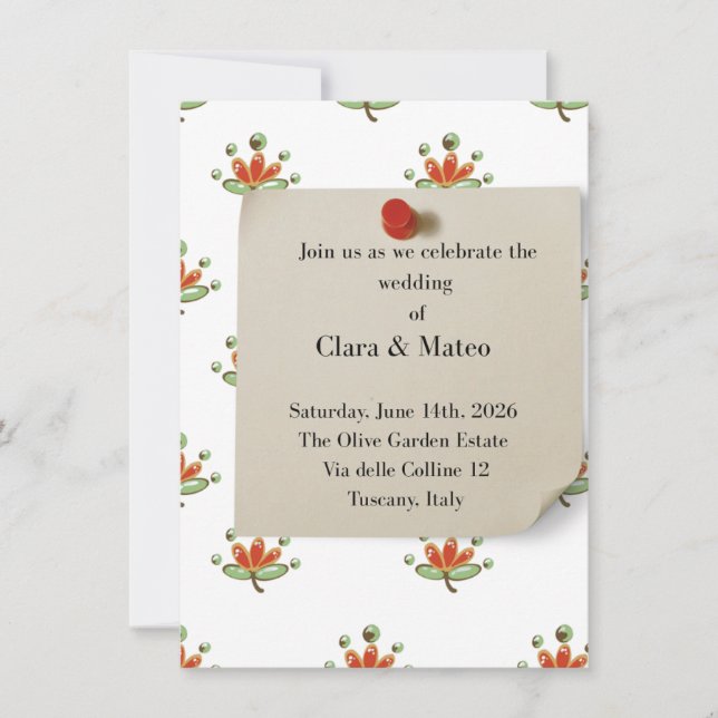 Elegant Botanical Wedding Invitation Neutral Flora Inbjudningar (Framsida)