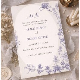 Elegant Botanical Wedding Invitation Template Inbjudningar