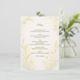 Elegant Botanical Wedding Menu Meny