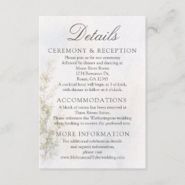 Elegant Botanical Wedding/Reception Details Card Tilläggskort