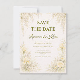 Elegant Botanical Wedding Save the date Spara Datumet