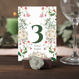 Elegant Botanical Wedding Table Number Bordsnummer