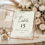 Elegant Botanical Wedding Table Number Card Bordsnummer<br><div class="desc">Help guests easily find their seats with this elegant botanical wedding table number card. Featuring delicate floral line art and timeless minimalist typography, this design adds a refined and romantic touch to your reception table décor. Perfect for romantic, garden, and minimalist wedding themes, this table number card coordinates beautifully with...</div>