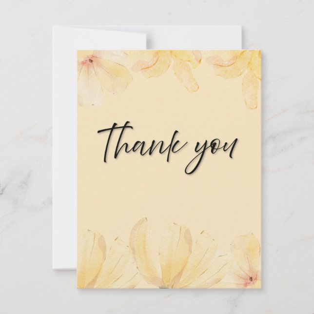 Elegant Botanical Wedding Thank You Card Tack Kort (Framsida)
