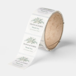Elegant Botanical Wedding Thank You Sticker Runt Klistermärke