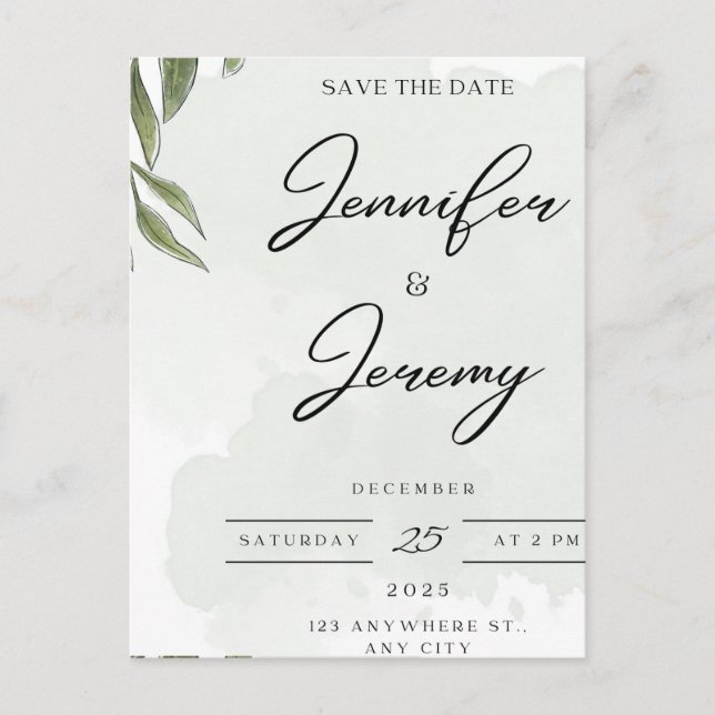 Elegant Botanical Wedding Welcome Sign | poster Helg Vykort (Framsida)