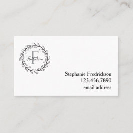 Elegant Botanical Wreath – Personalized Visitkort