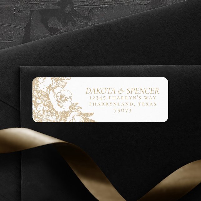 Elegant botanik | Diskret rose-guld-adress Returadress Etikett (Skapare uppladdad)