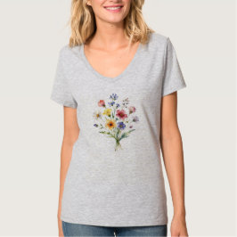 Elegant botanisk akvarellbukett isolerad på vit ba t shirt
