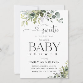 Elegant botanisk baby shower-inbjudan inbjudningar