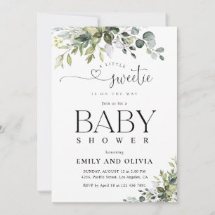 Elegant botanisk baby shower-inbjudan inbjudningar