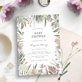 Elegant botanisk baby shower-inbjudan inbjudningar