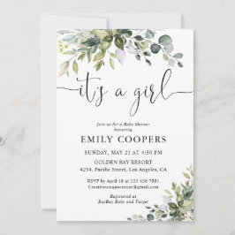 Elegant botanisk baby shower-inbjudan inbjudningar