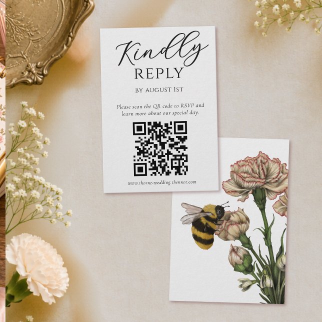 Elegant botanisk bikondesvaret QR-kod Tilläggskort (Skapare uppladdad)