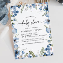 Elegant Botanisk Blommigt Boy Shower