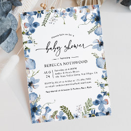 Elegant Botanisk Blommigt Boy Shower Inbjudningar