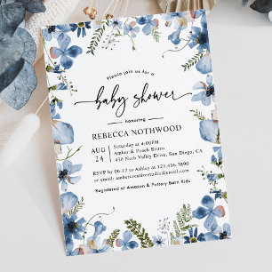 Elegant Botanisk Blommigt Boy Shower Inbjudningar