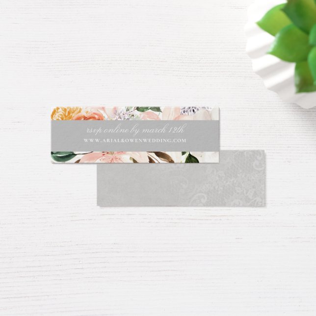 Elegant Botanisk Blommigt Bröllop Webbplats OSA Litet Visitkort (Skivbord)