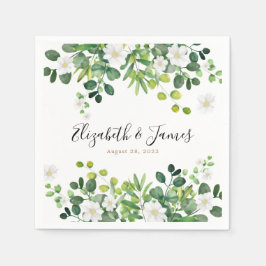 Elegant Botanisk Blommigt Garden Eucalyptus Bröllo Pappersservett