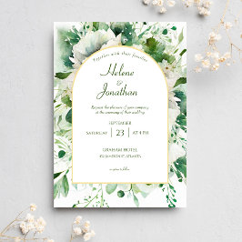 Elegant Botanisk Blommigt Garden Wedding Inbjudningar