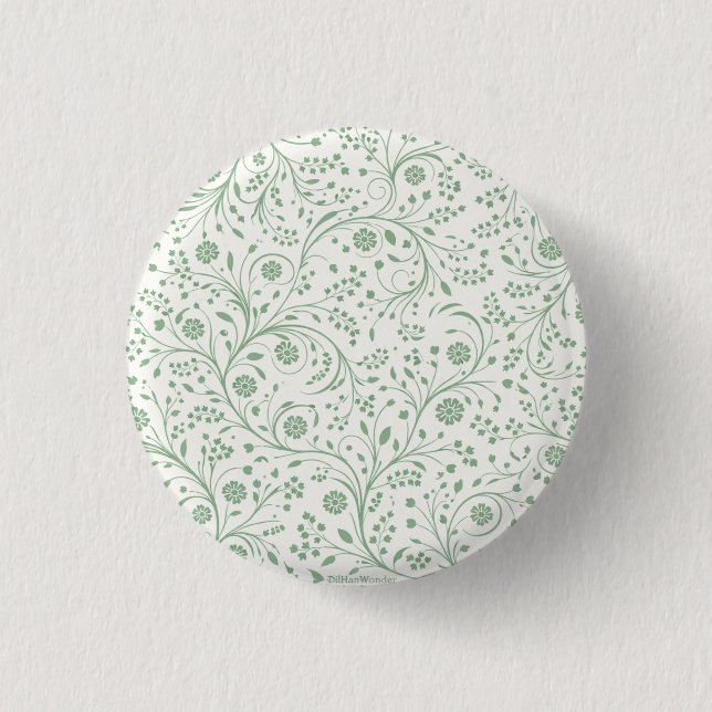 Elegant botanisk blommönster – Minimal natur  Knapp (Framsida)