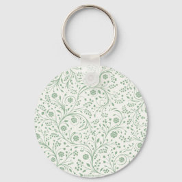 Elegant botanisk blommönster – Minimal natur Nyckelring