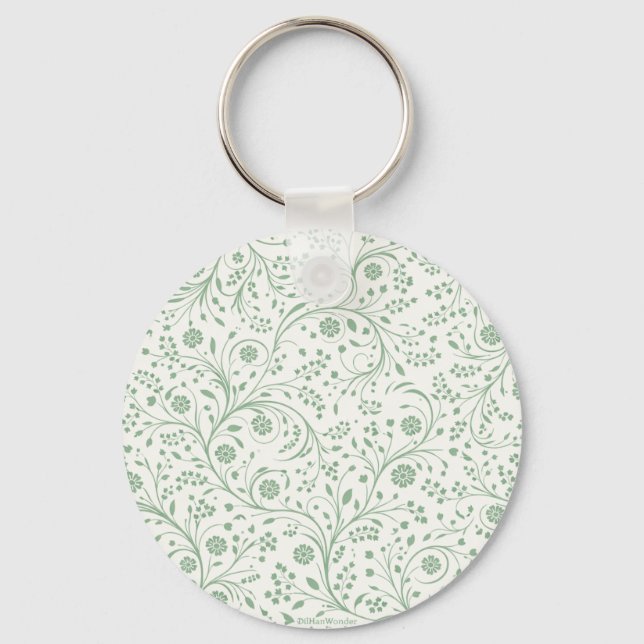 Elegant botanisk blommönster – Minimal natur  Nyckelring (Framsida)