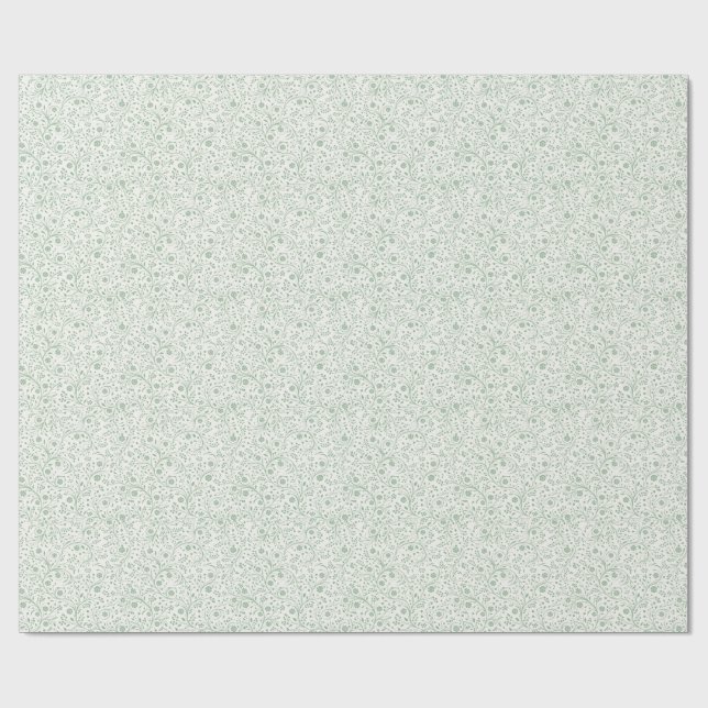 Elegant botanisk blommönster – Minimal natur  Presentpapper (Platt)