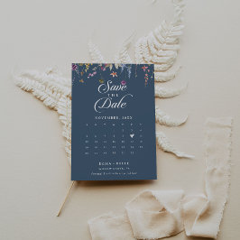 Elegant botanisk blomster QR-kod kalender Spara Datumet