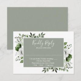 Elegant botanisk blomsterbröllop i Sage Green OSA Kort