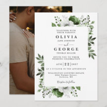 Elegant botanisk blomsterfoto vigsel i olivgrönt