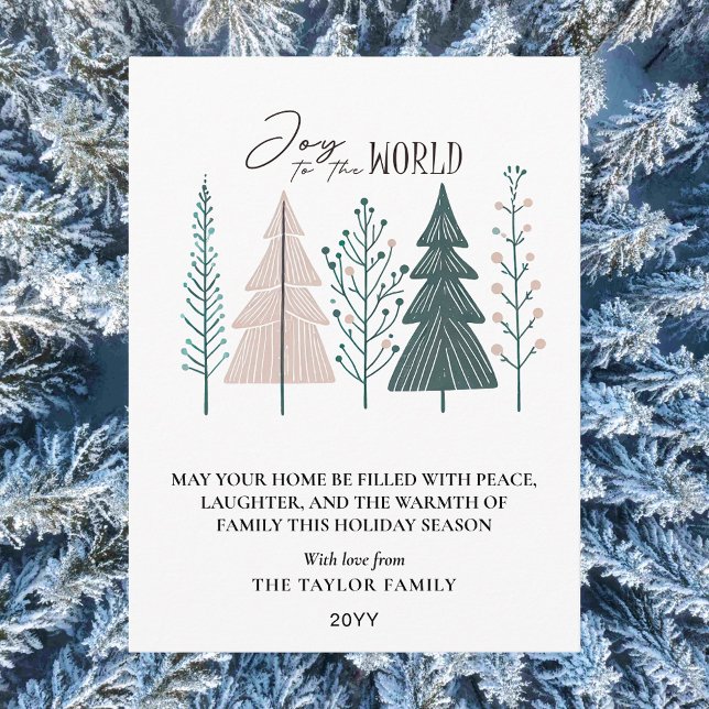 Elegant botanisk boho-joy julgran helg vykort (Elegant Botanical Boho Joy Christmas Tree Holiday Postcard
)