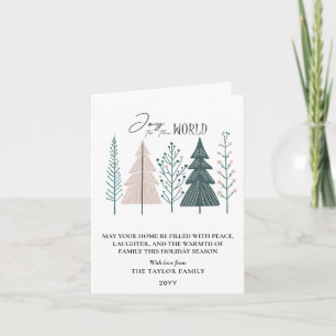 Elegant botanisk boho-joy julgran helgkort