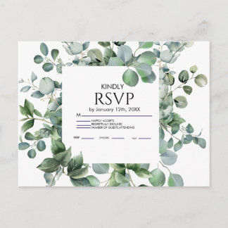 Elegant Botanisk Bröllops-RSVP-Kort Inbjudan Vykort