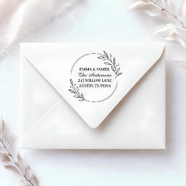 Elegant Botanisk Bröllopsreturadress Självfärgande Stämpel