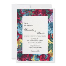 Elegant botanisk burgunder & teal blomsterbröllop