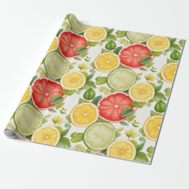 Elegant botanisk citrusfrukt presentpapper
