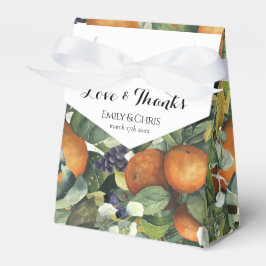 Elegant botanisk citrusgrönska bröllop presentaskar