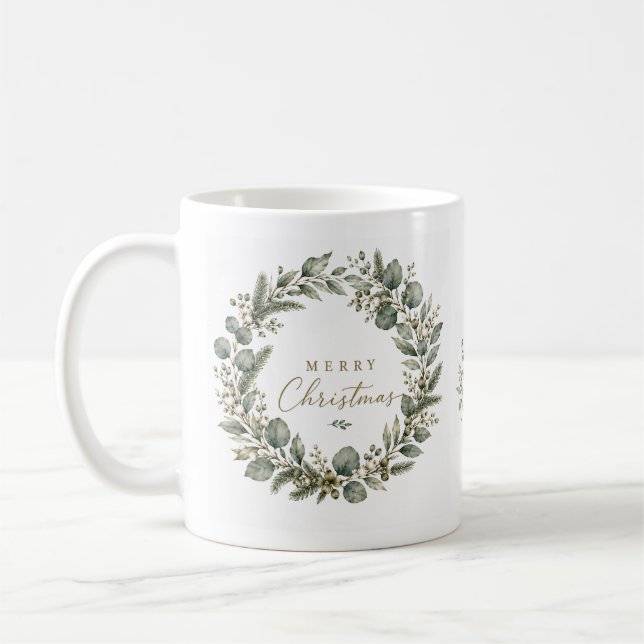Elegant botanisk eukalyptus julmugg kaffemugg (Vänster)