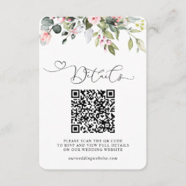 Elegant Botanisk Eukalyptus QR-kod Bröllop Tilläggskort