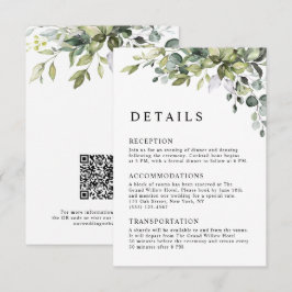 Elegant Botanisk Eukalyptus QR-kod Bröllop Tilläggskort