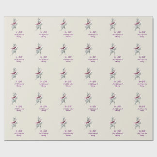 Elegant botanisk fågel inslagspapper presentpapper