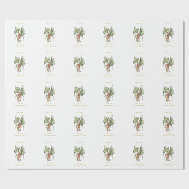 Elegant botanisk fågel  presentpapper (Platt)