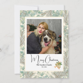 Elegant botanisk foto vtg jul champagne julkort